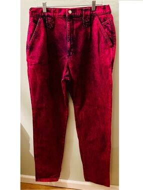 Roper Vintage 90’s High-Waist Acid Wash Burgundy Jeans Size 15/16 W 34” I 37.5”
